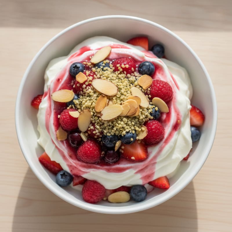 Silky Greek Yogurt Protein Parfait with Berries