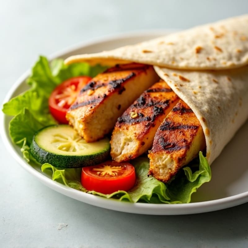 Grilled Chicken and Crispy Vegetable Wrap