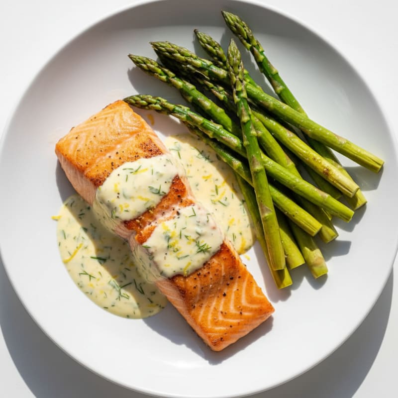 Pan-Seared Salmon with Lemon-Dill Sauce