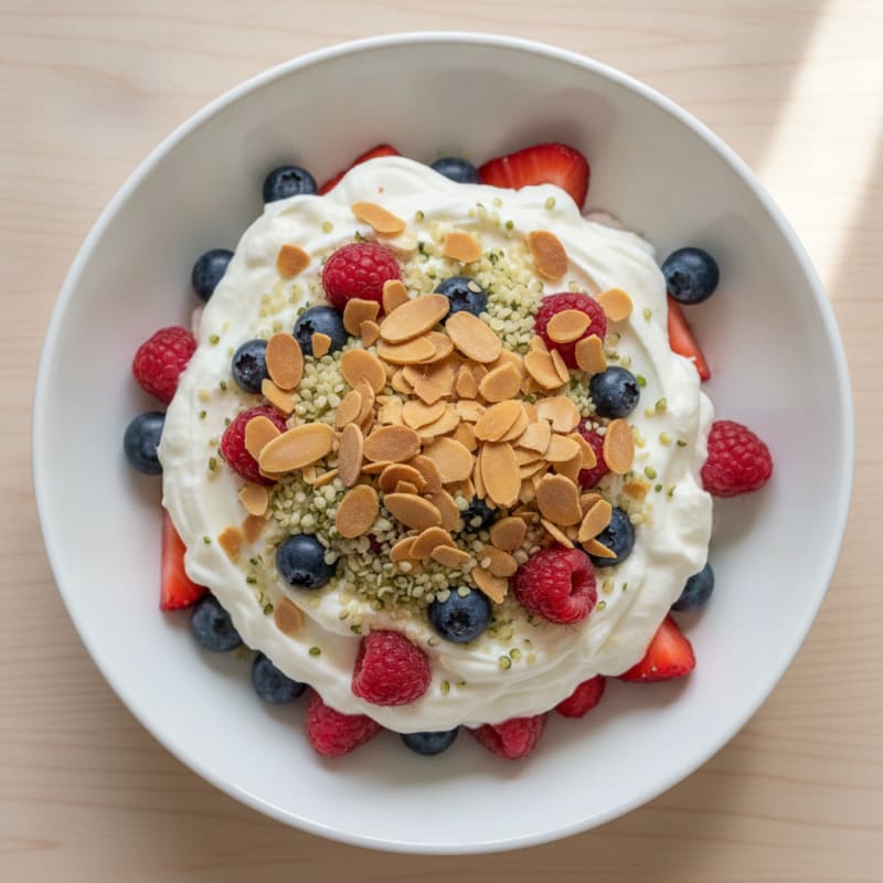 Greek Yogurt Protein Parfait with Mixed Berries