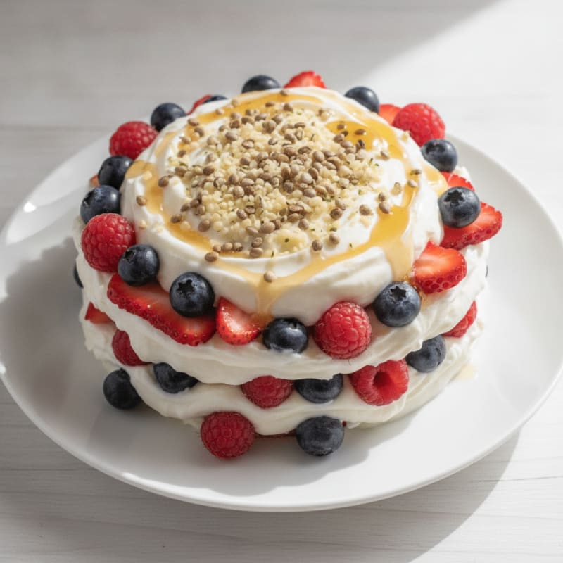Greek Yogurt Protein Parfait with Mixed Berries