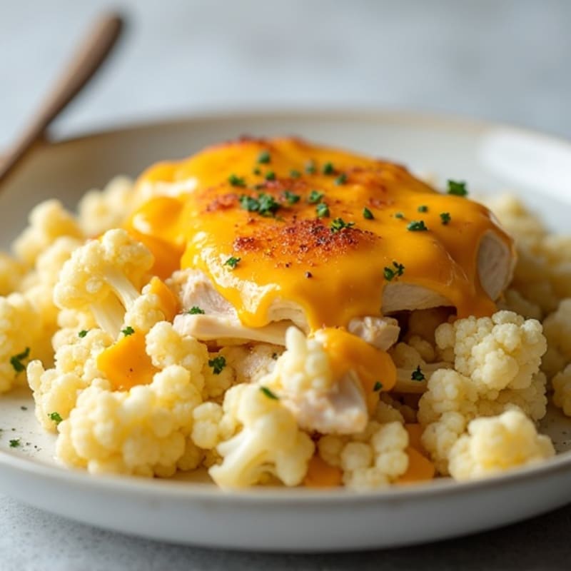 Creamy Cheesy Chicken and Cauliflower Bake