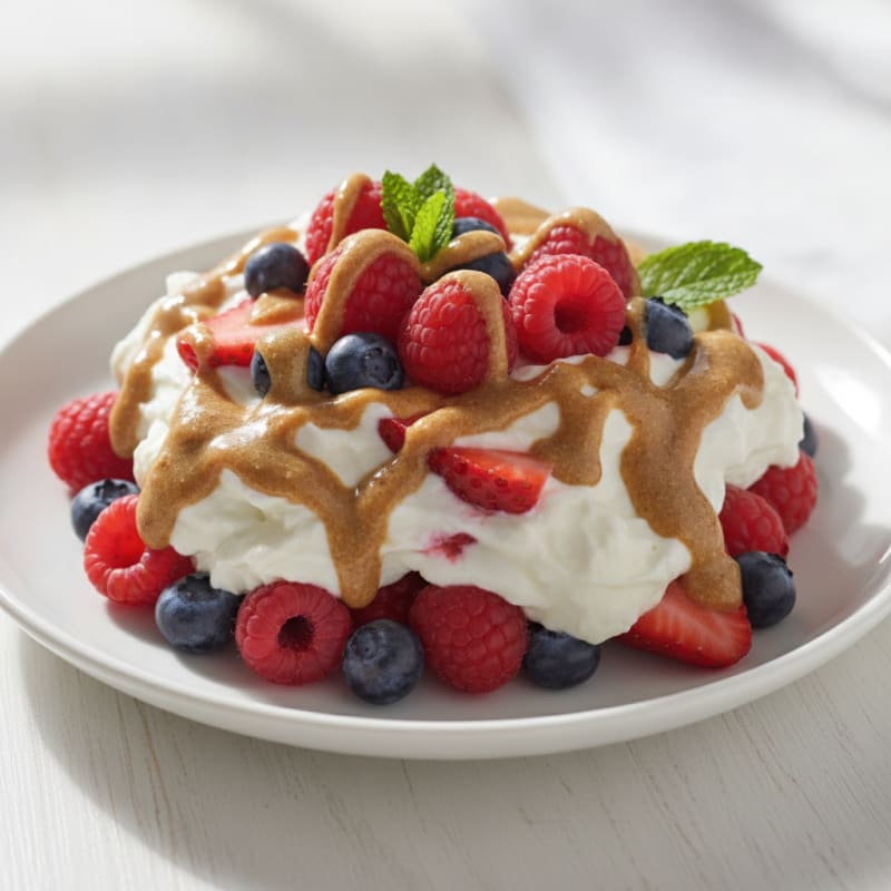 Greek Yogurt Protein Parfait with Mixed Berries and Almond Butter