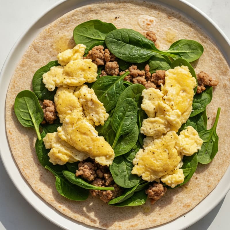 Egg and Spinach Breakfast Wrap