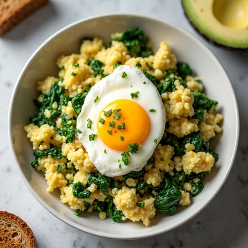 Egg White and Cottage Cheese Scramble with Spinach