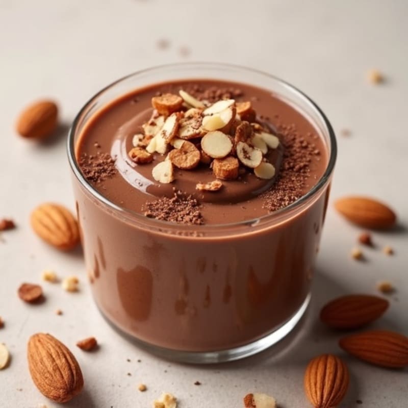 Silky Chocolate Protein Pudding with Almonds