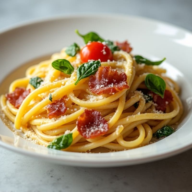 Crispy Prosciutto and Creamy Egg Pasta