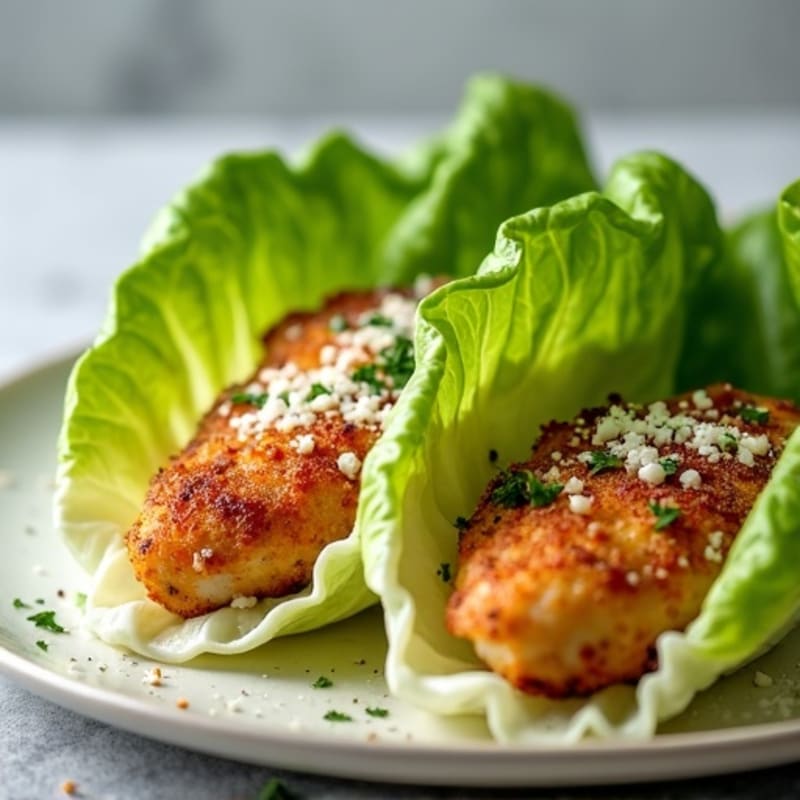 Crispy Chicken Caesar Lettuce Wraps