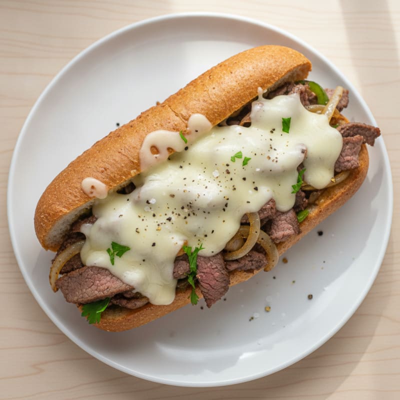 Philly Cheesesteak with Caramelized Onions