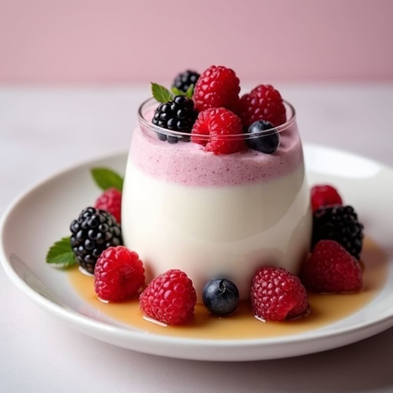 Silky Greek Yogurt Protein Mousse with Mixed Berries