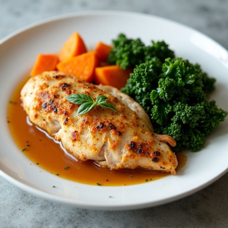Slow Cooker Shredded Chicken with Sweet Potatoes and Greens