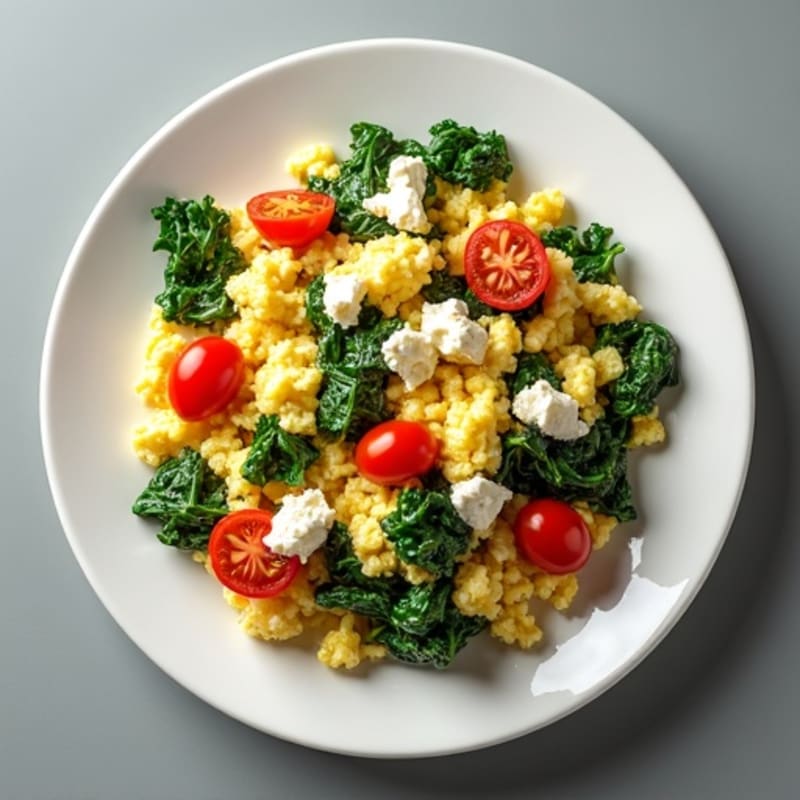 Protein-Packed Spinach and Feta Egg White Scramble