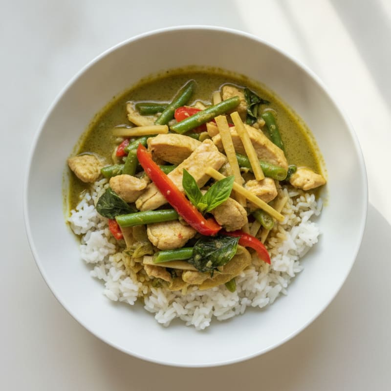 Chicken Green Curry with Jasmine Rice