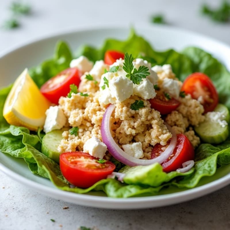 Creamy Lemon Tuna and Feta Salad with Crisp Vegetables