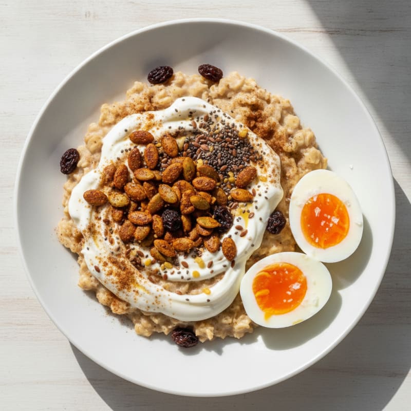 Harvest Oatmeal with Spiced Pumpkin Seeds