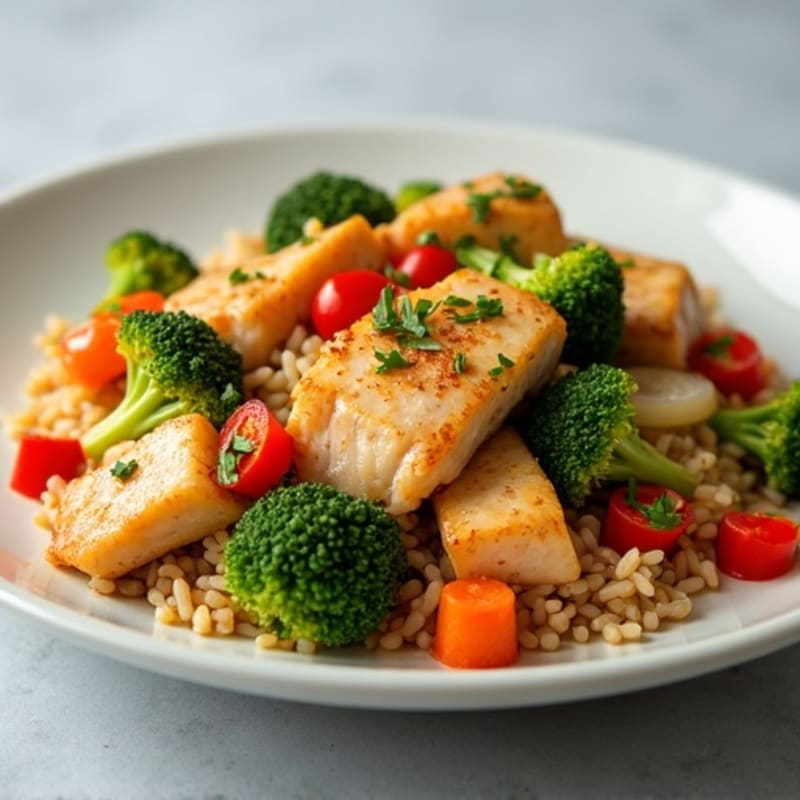 Chicken and Vegetable Brown Rice Stir-Fry
