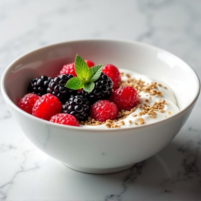 Silky Greek Yogurt Bowl with Hemp Seeds and Mixed Berries