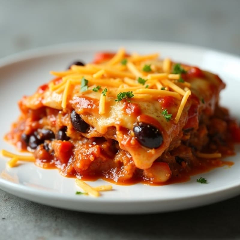 High-Protein Shredded Chicken Enchilada Bake