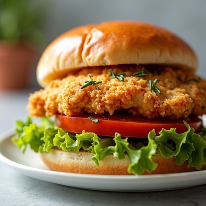 Crispy Herb-Crusted Chicken Sandwich with Honey Drizzle