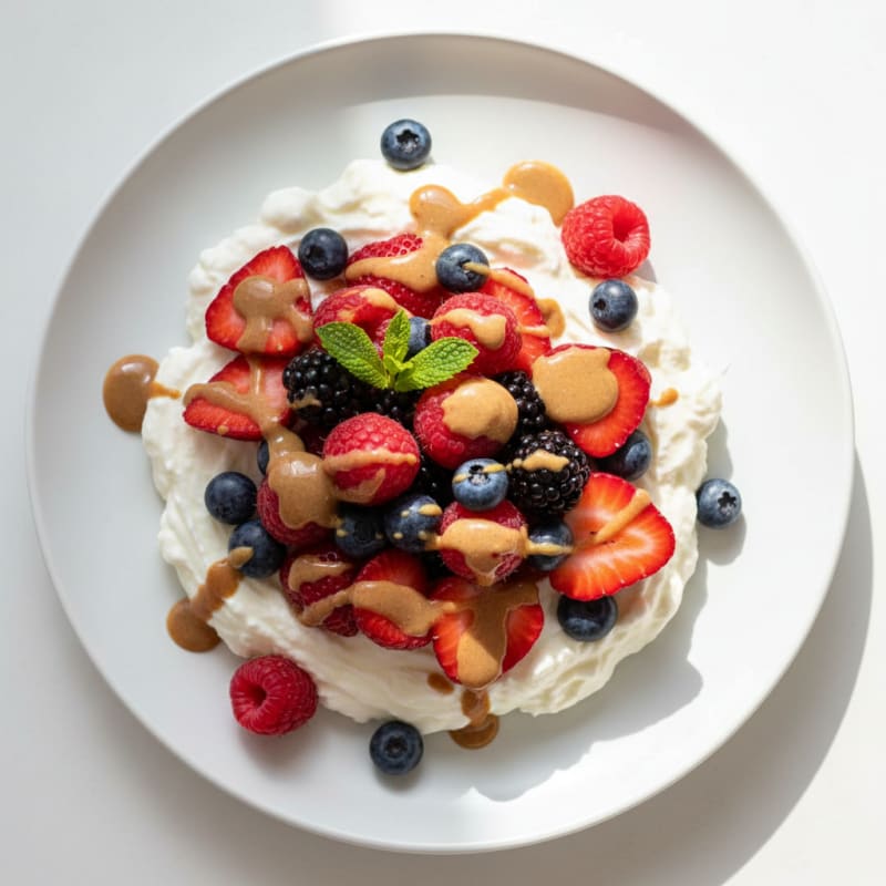 Silky Greek Yogurt Protein Mousse with Mixed Berries