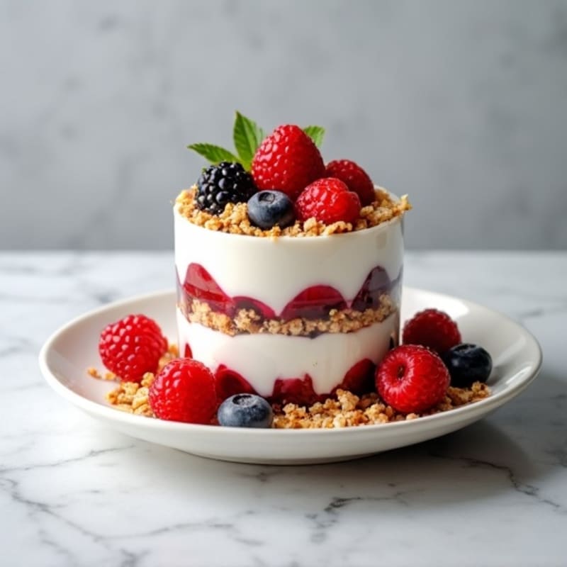 Greek Yogurt Protein Parfait with Mixed Berries