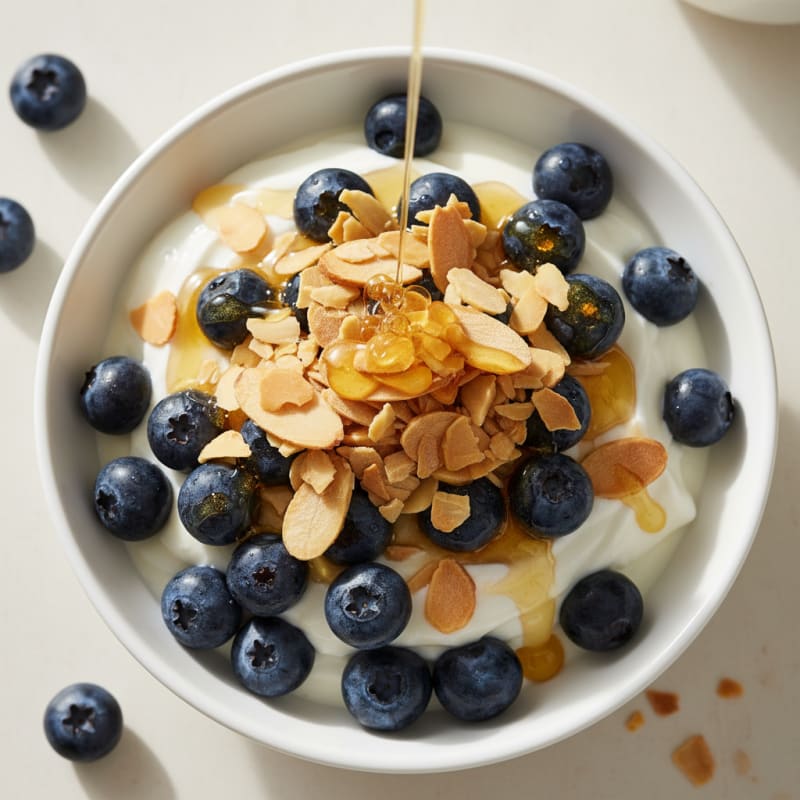 Creamy Greek Yogurt Parfait with Berries and Almonds
