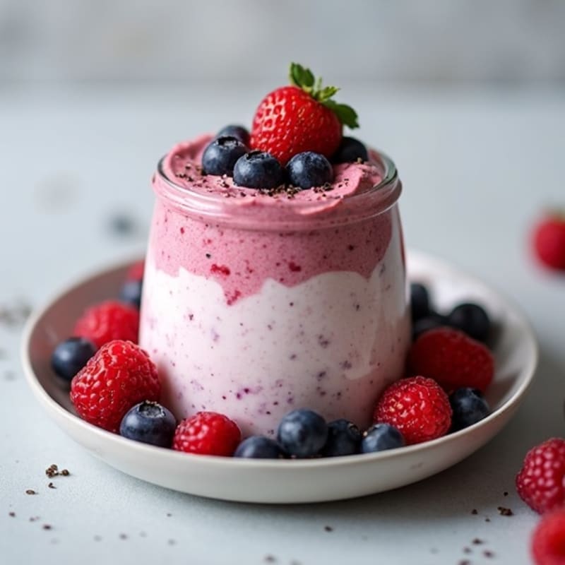 Silky Greek Yogurt Protein Mousse with Berries