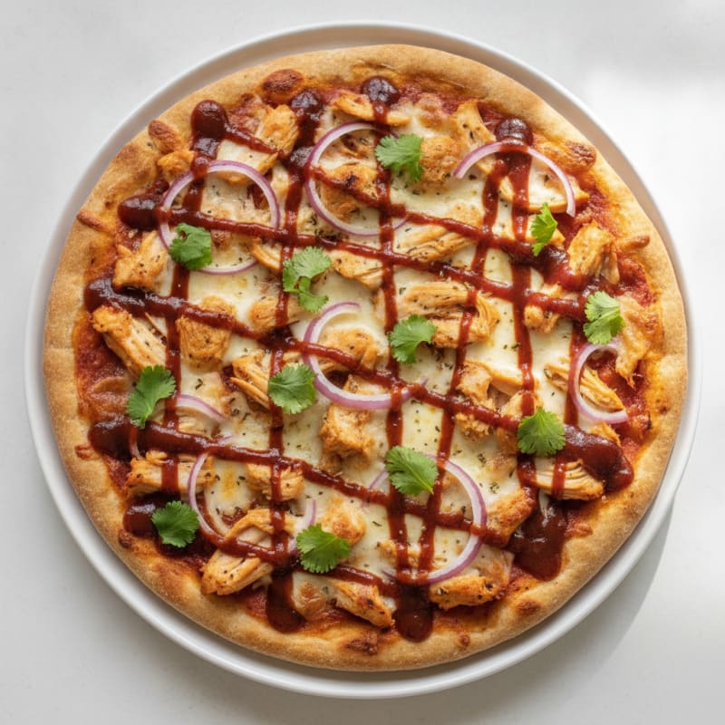 High-Protein BBQ Chicken Pizza with Red Onion