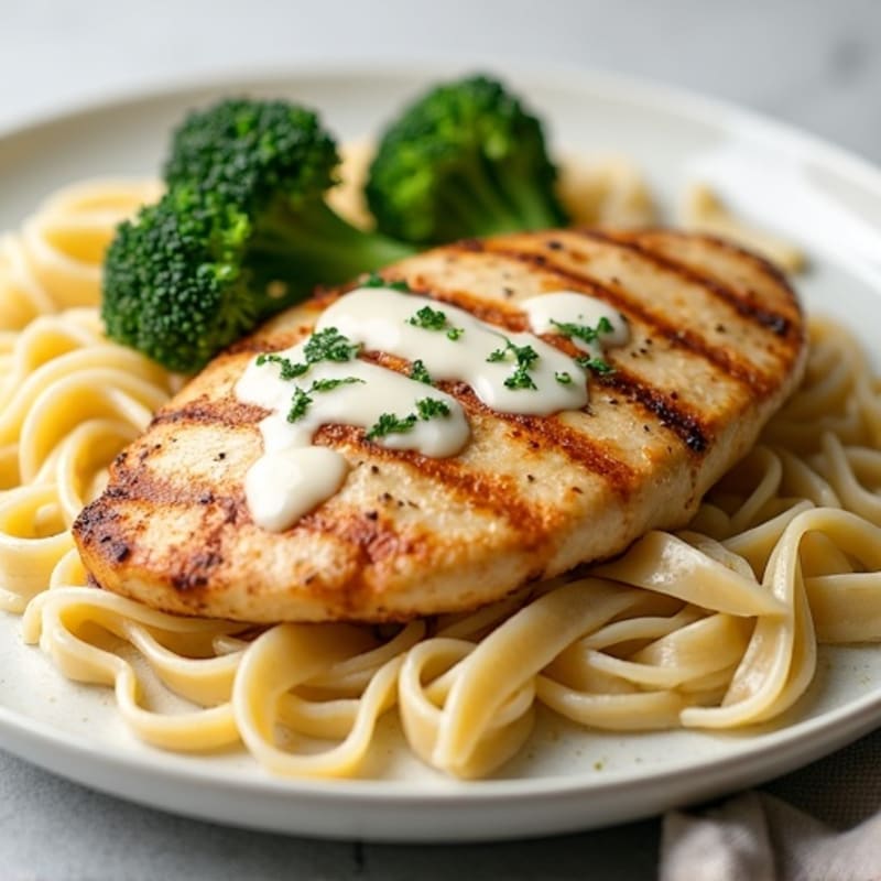 Healthy Chicken Alfredo Pasta