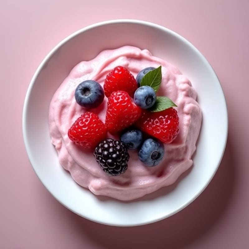 Greek Yogurt Protein Mousse with Mixed Berries