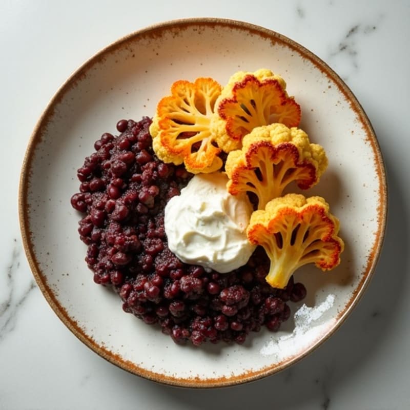 Crispy Cauliflower Gorditas with Black Bean Mash