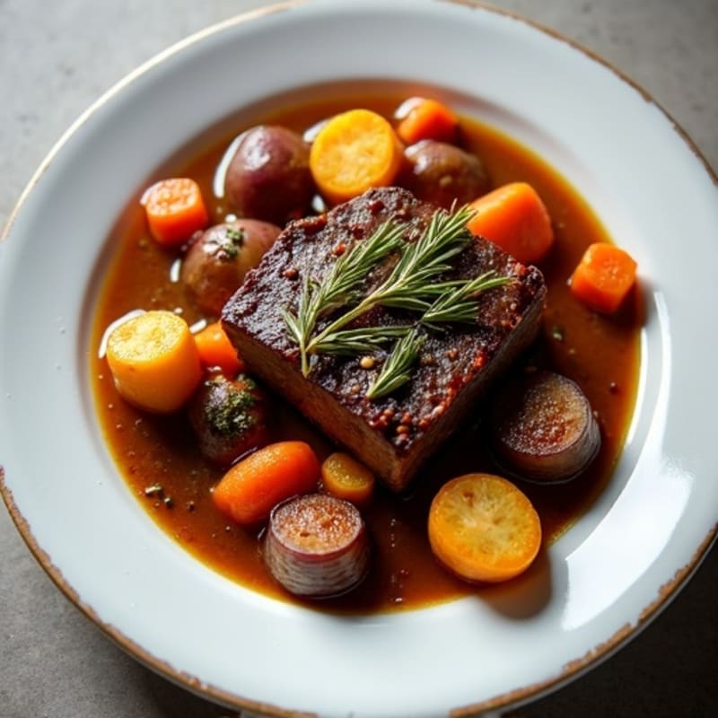 Slow-Braised Short Ribs with Roasted Root Vegetables