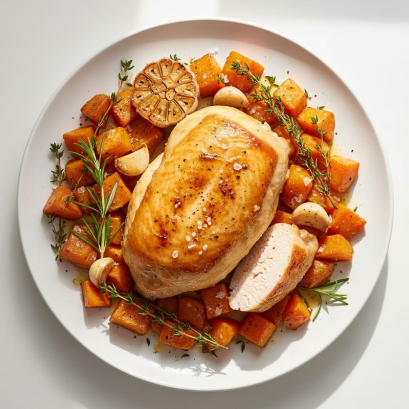 Garlic Herb Roasted Chicken with Root Vegetables