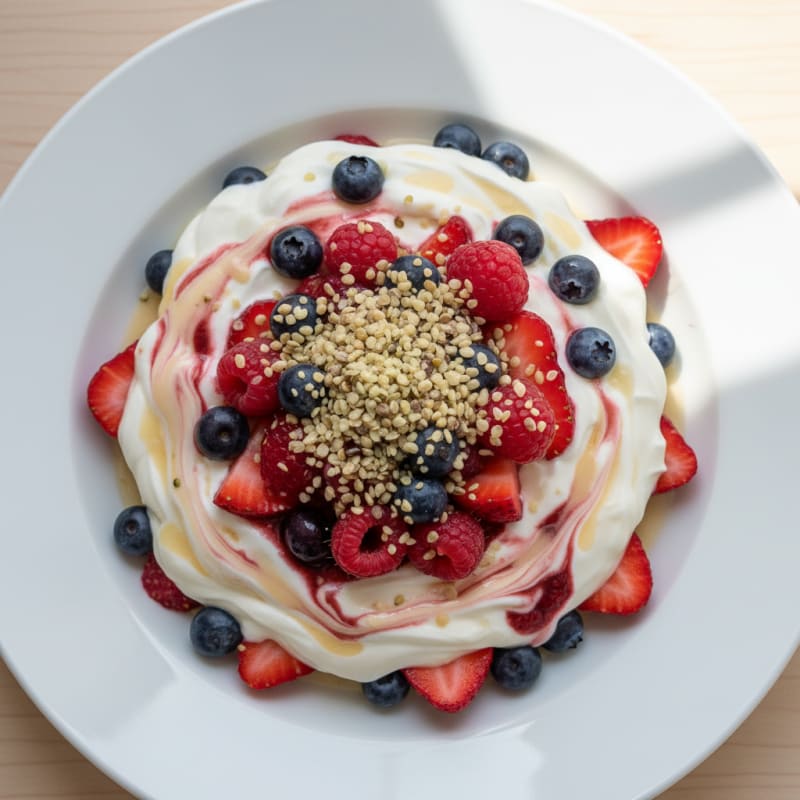 Greek Yogurt Protein Parfait with Mixed Berries