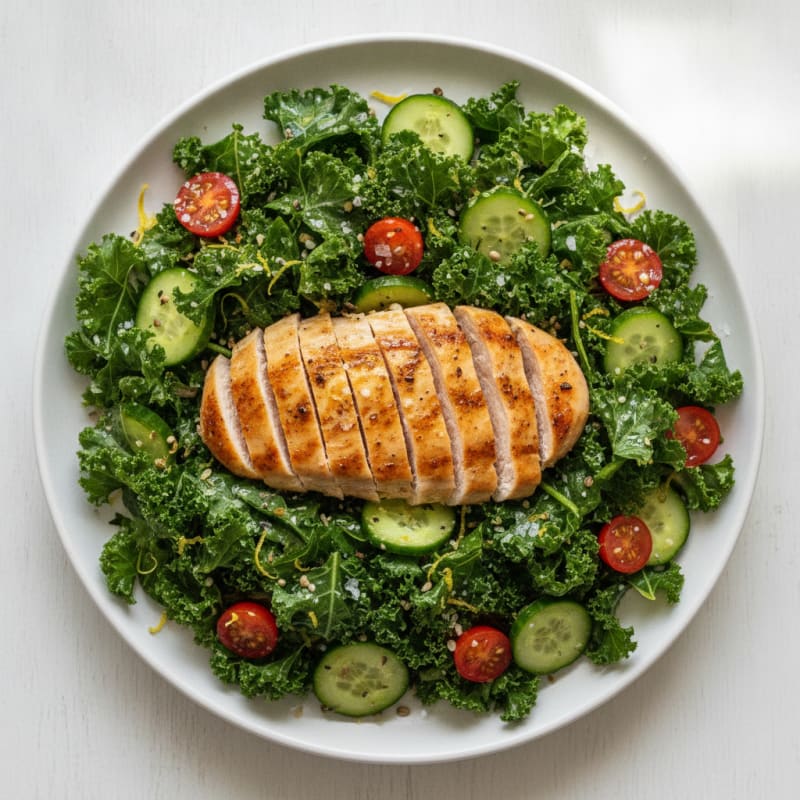 Lemon Herb Chicken and Kale Salad