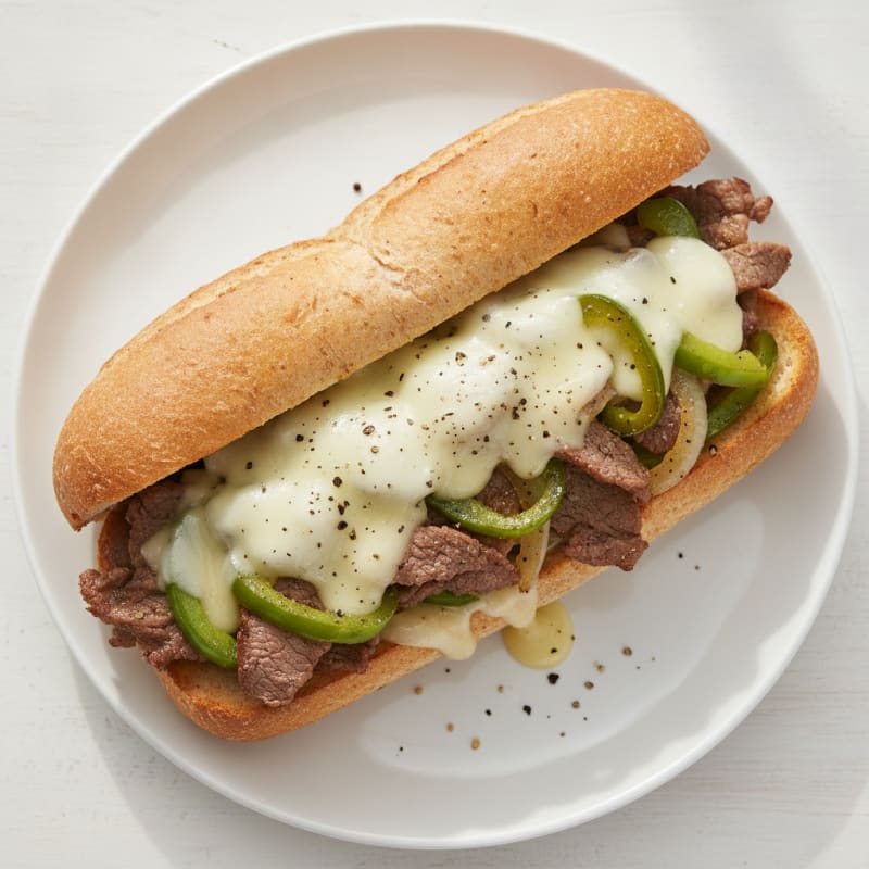 Classic Philly Cheesesteak Sandwich