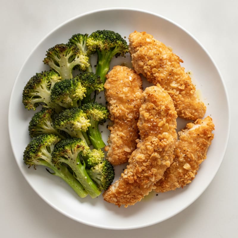 Oven-Baked Chicken Tenders with Roasted Broccoli