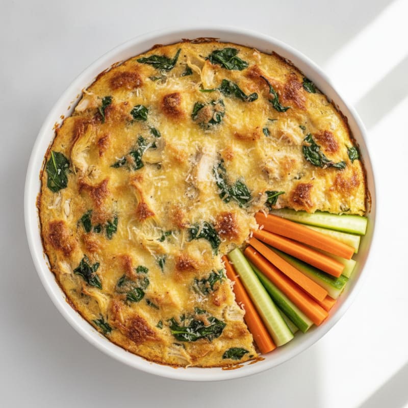 Baked High-Protein Spinach Artichoke Dip