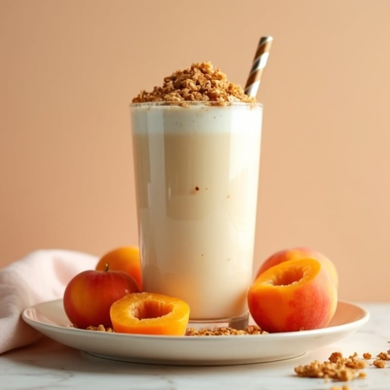 Creamy Peanut Butter Apricot Smoothie with Crunchy Granola