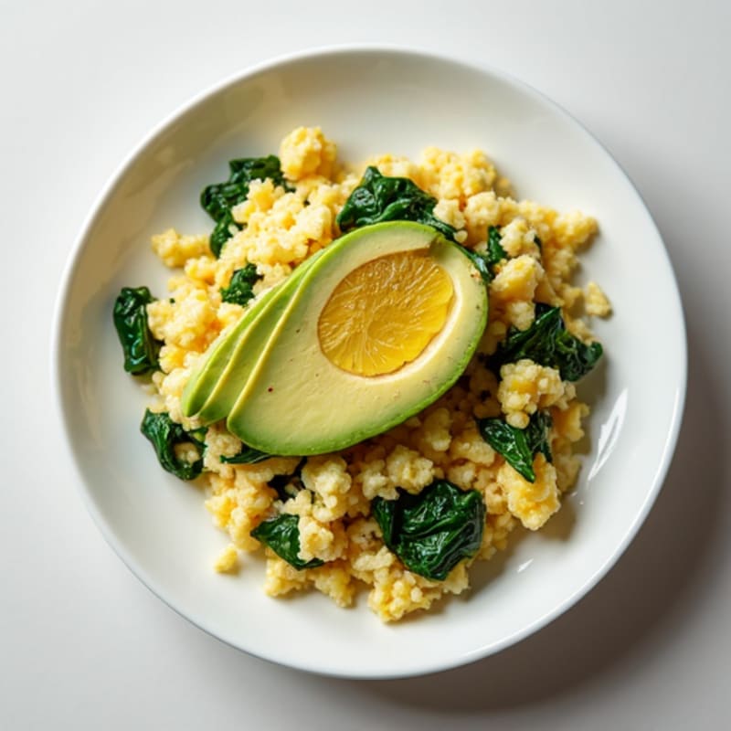 Egg White Scramble with Spinach and Turkey Breast