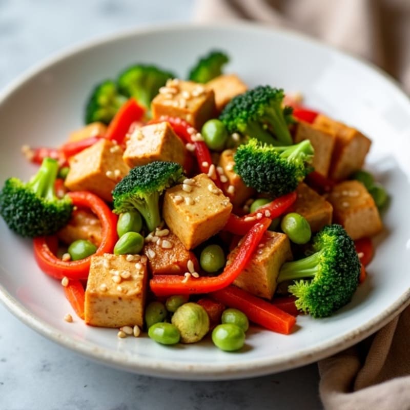 Crispy Sesame Tofu Stir-Fry with Fresh Vegetables