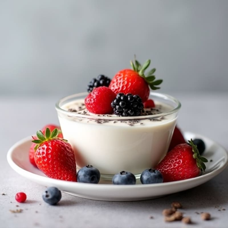 Creamy Greek Yogurt Protein Pudding with Fresh Berries