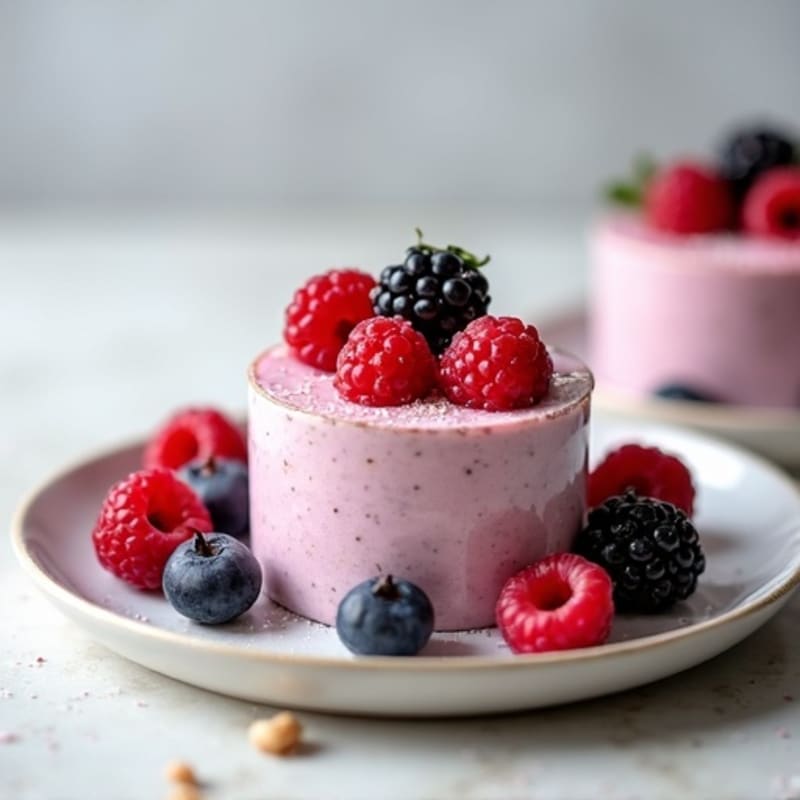 Greek Yogurt Protein Mousse with Mixed Berries