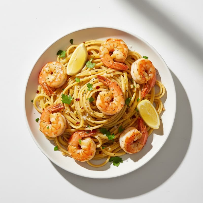 Garlic Herb Shrimp Scampi with Linguine