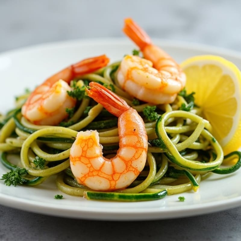 Lemon-Garlic Butter Shrimp with Herb Zucchini Noodles
