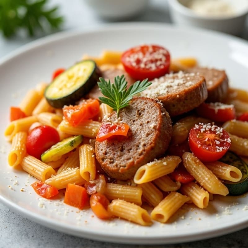 Lean Turkey Sausage and Vegetable Ragu with Whole Wheat Pasta