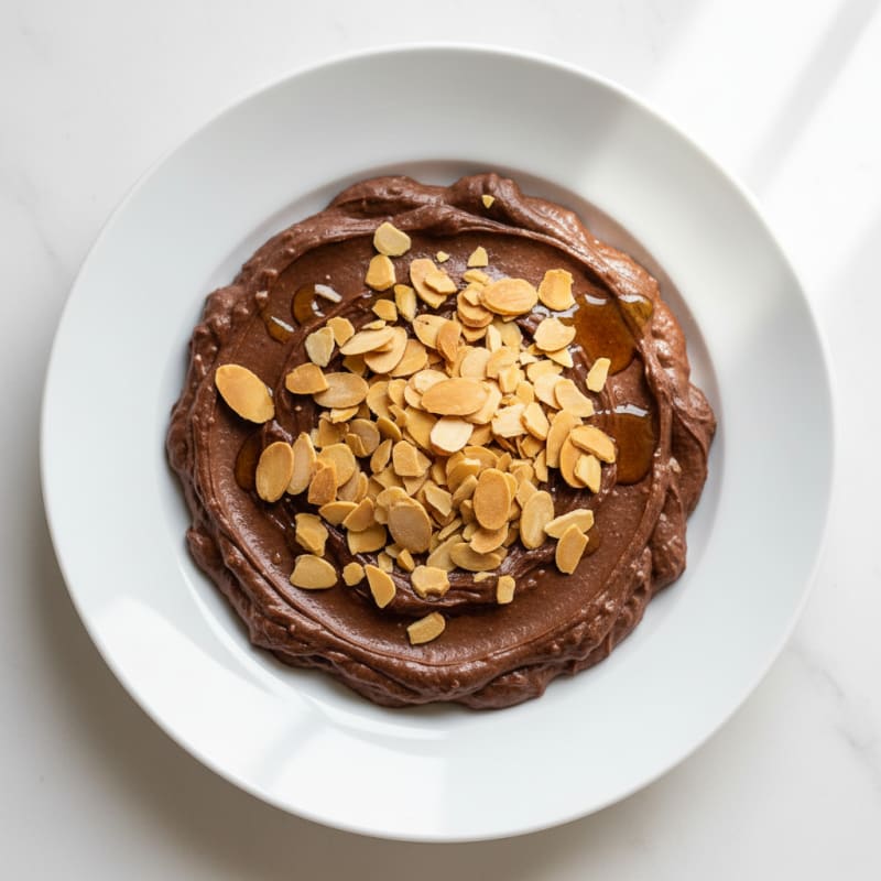 Silky Chocolate Protein Pudding with Toasted Almonds