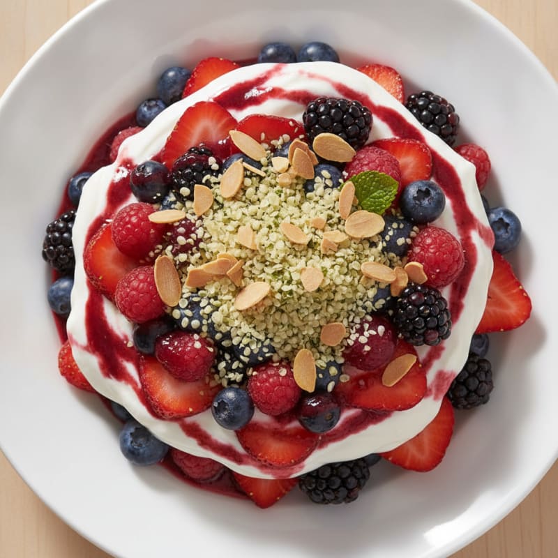 Greek Yogurt Protein Parfait with Mixed Berries