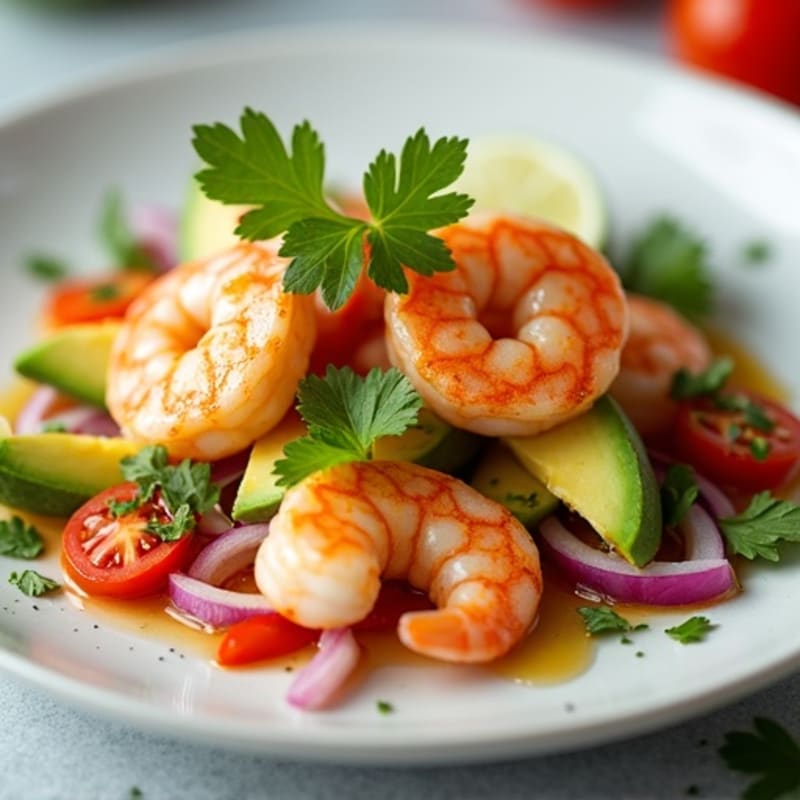 Fresh Lime Shrimp and Creamy Avocado Ceviche