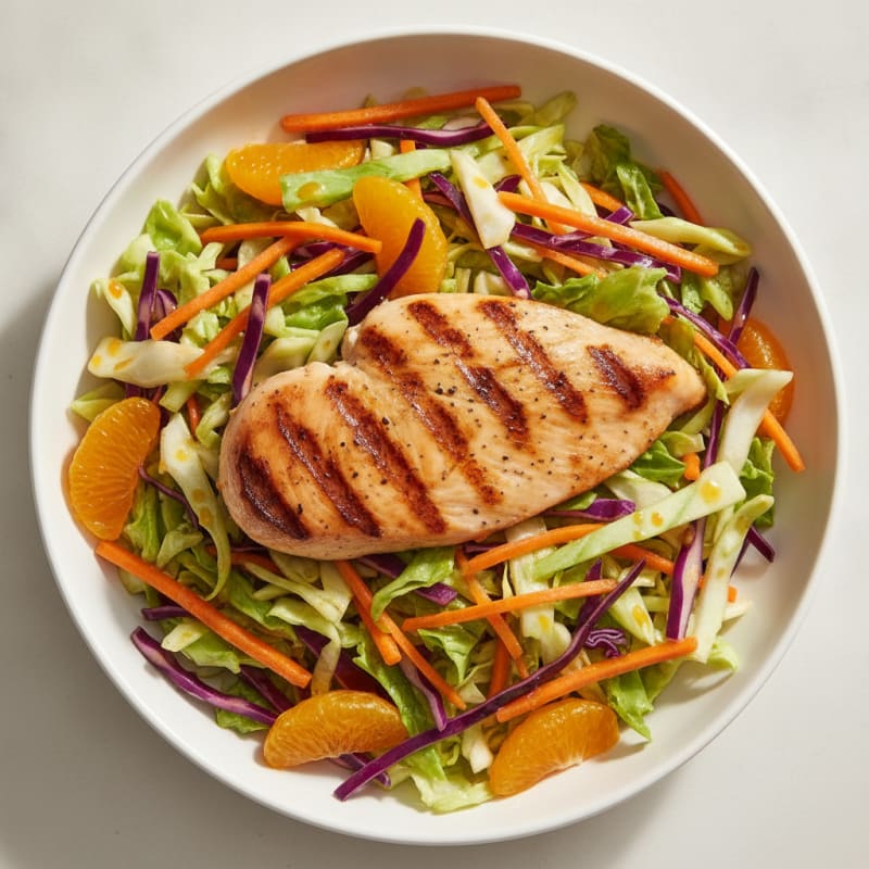 Grilled Chicken Breast Salad with Cabbage and Citrus Vinaigrette